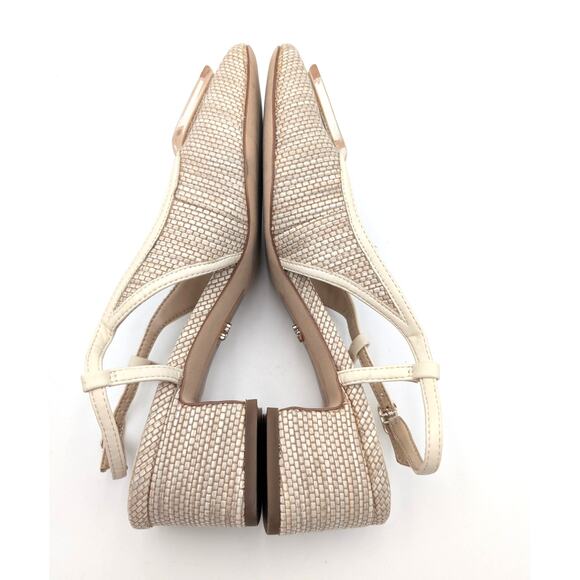 Sam Edelman Tracie Slingback Pump Women's Square Toe Light Natural Size US7 EU37 - Picture 5 of 11